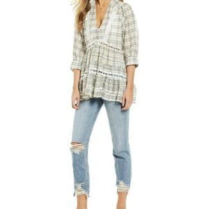 Free People Tunic Boho Top XS Crochet Top NWT